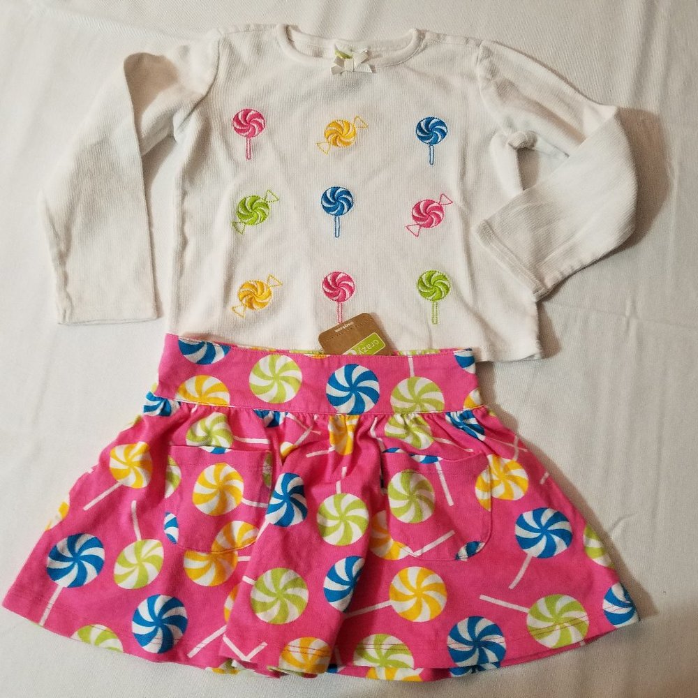 Crazy 8 Holiday Gifts 2011 size 3 NWT Skirt & VGUC-GUC Shirt Outfit